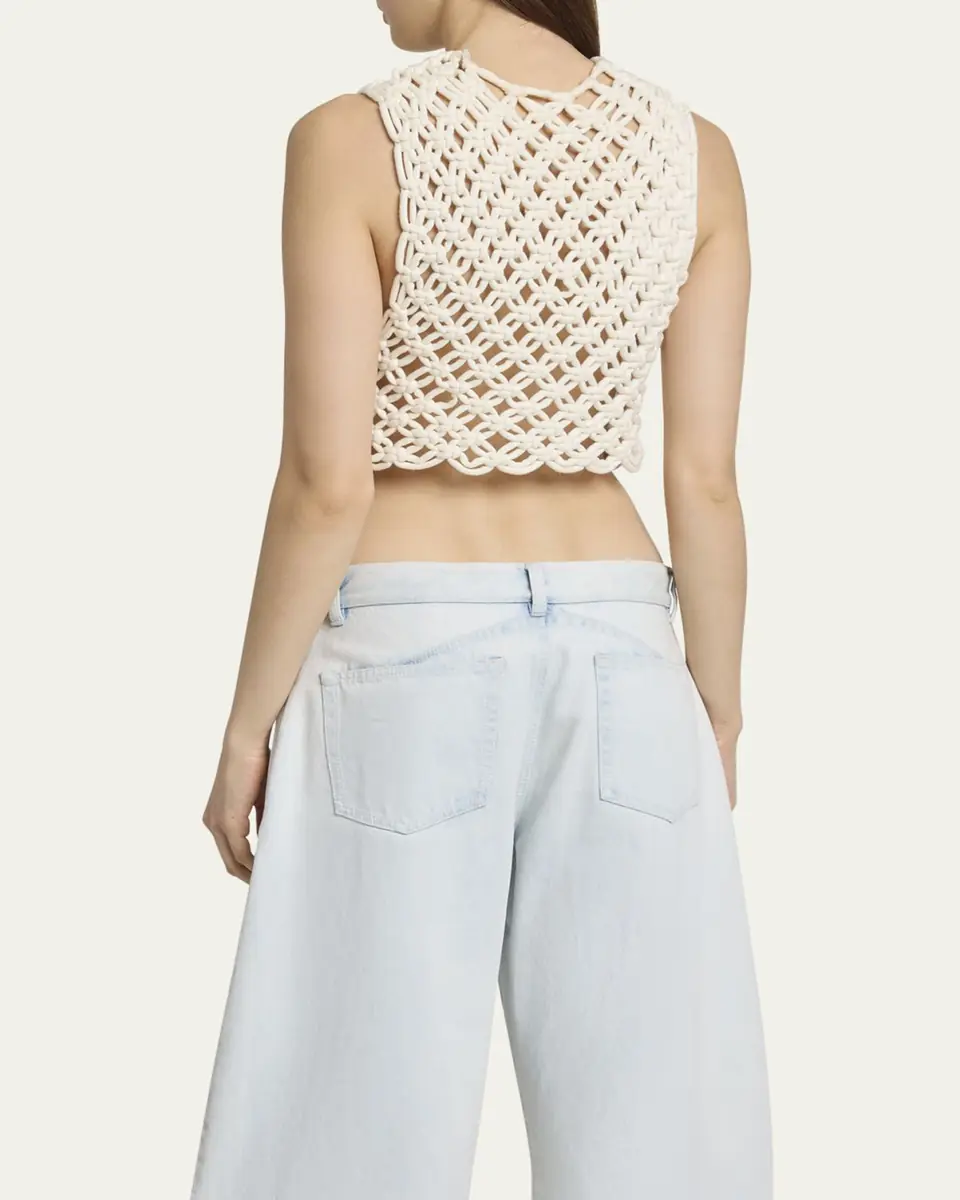 Alaïa Macrame Sleeveless Crop Top | Thumbnail 7