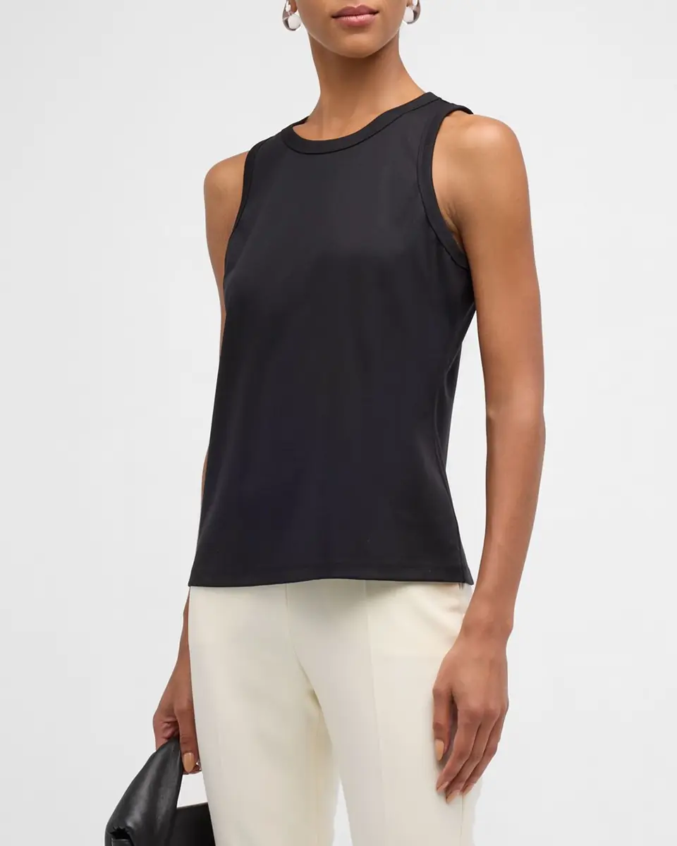 Lafayette 148 New York Swiss Cotton Rib Racerback Tank | Thumbnail 3