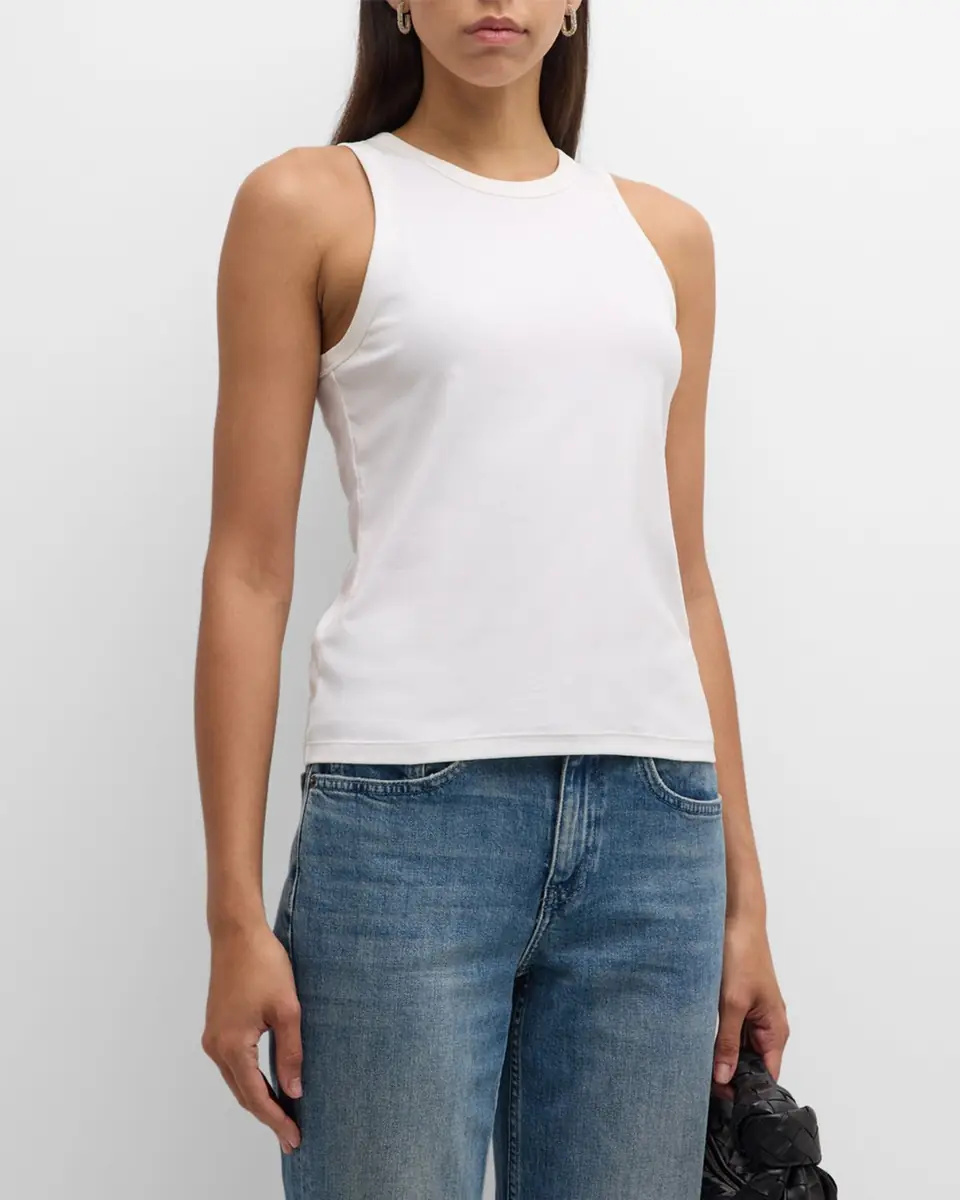 Lafayette 148 New York Swiss Cotton Rib Racerback Tank | Thumbnail 23