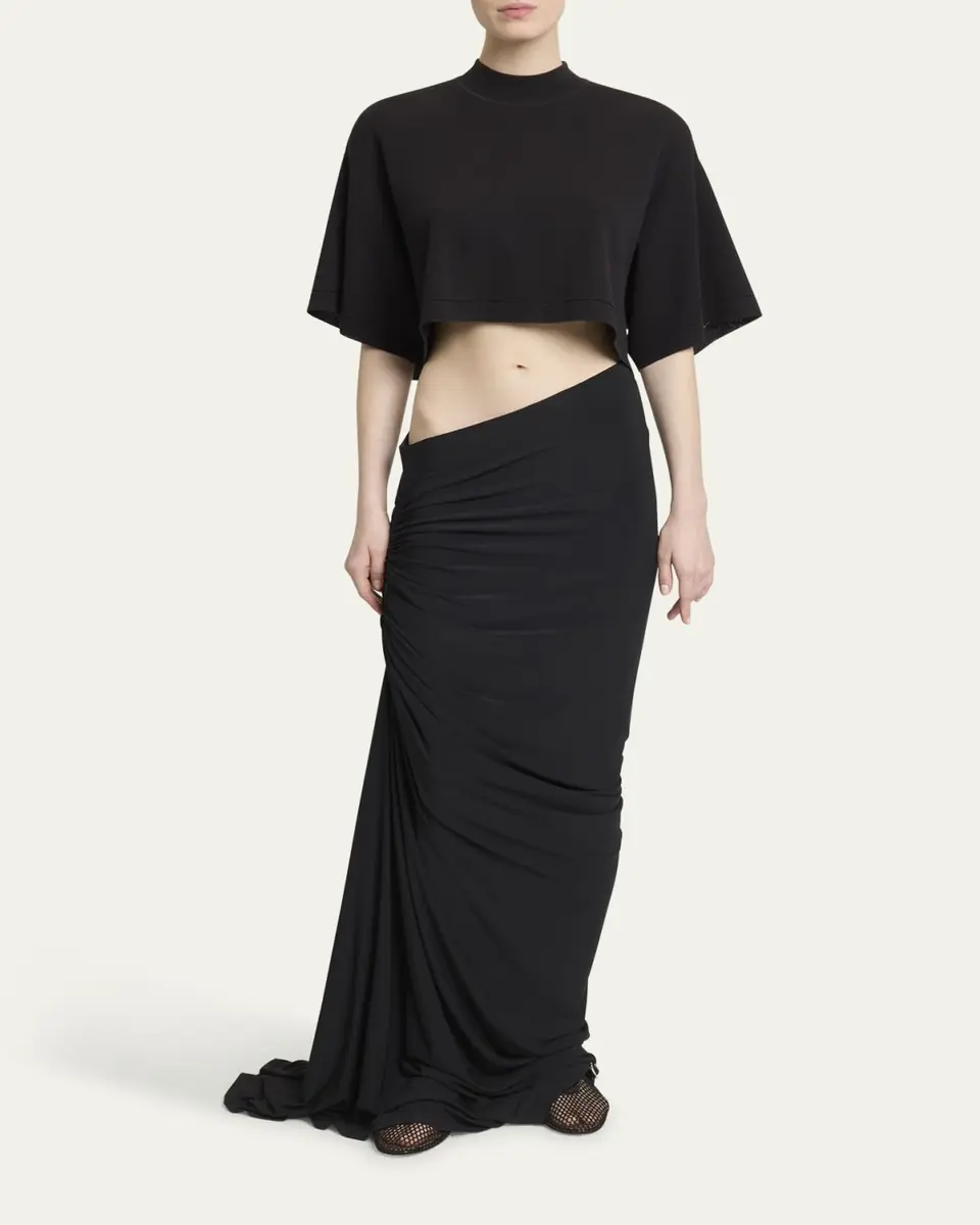 ALAÏA Ruched Long Skirt | Thumbnail 6 ALAÏA Ruched Long Skirt | Thumbnail 6
