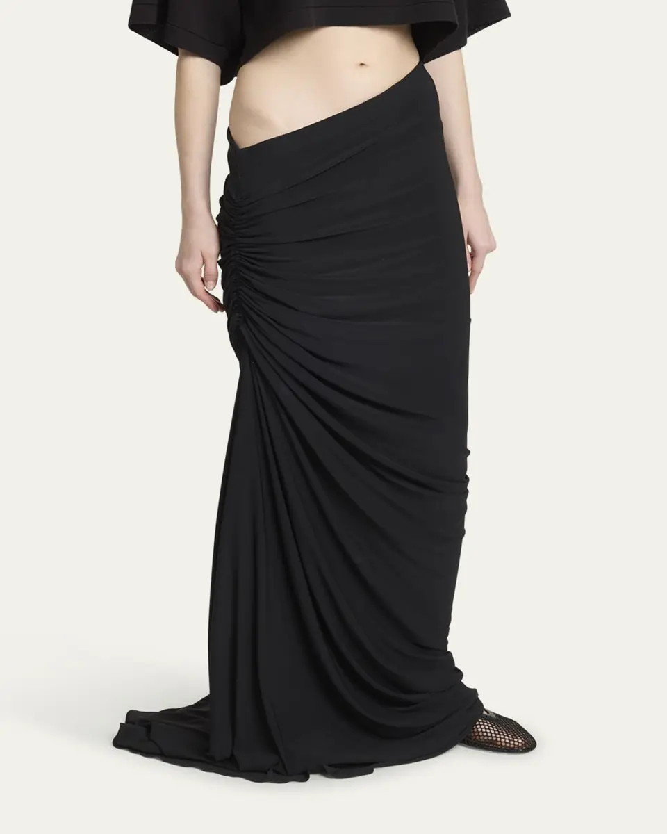 ALAÏA Ruched Long Skirt | Thumbnail 8 ALAÏA Ruched Long Skirt | Thumbnail 8