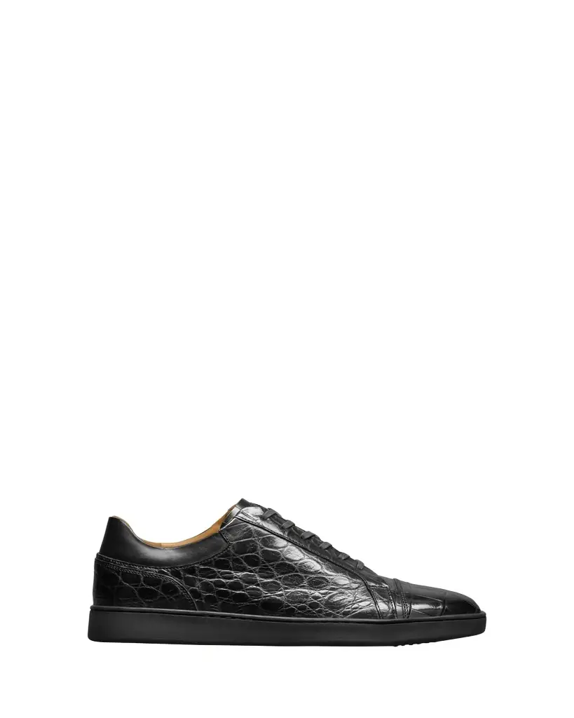 Men's Chambers Crocodile Cap-Toe Low-Top Sneakers Men's Chambers Crocodile Cap-Toe Low-Top Sneakers