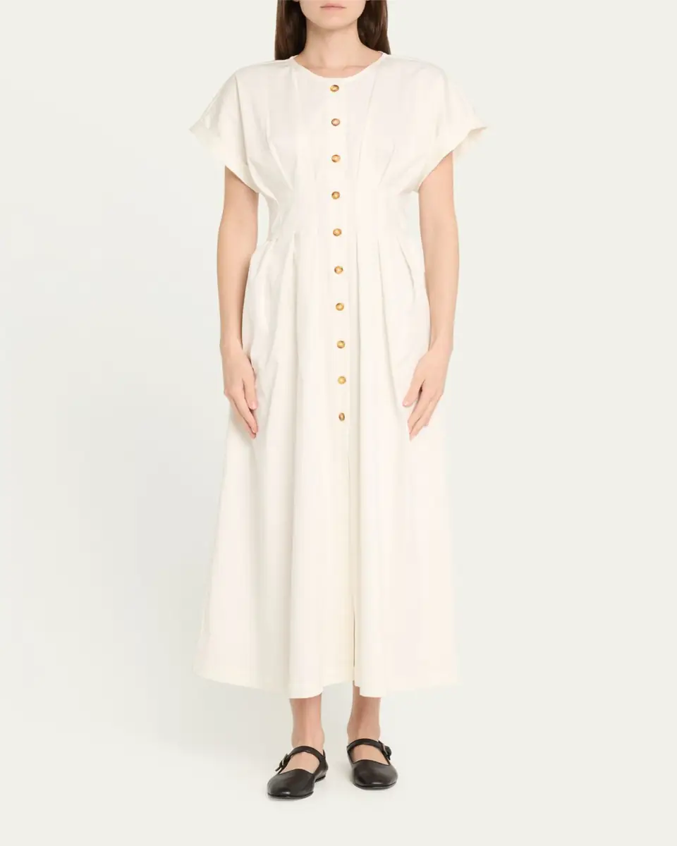 Kika Vargas Dena Pleated Midi Shirtdress | Thumbnail 4 Kika Vargas Dena Pleated Midi Shirtdress | Thumbnail 4