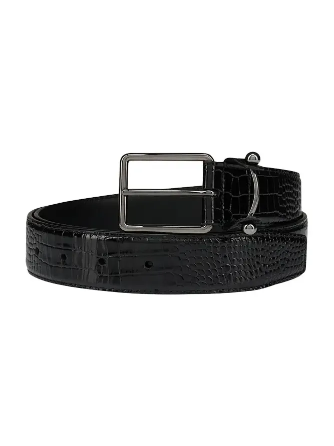 Men's Chambeliss Alligator-Effect Leather Belt