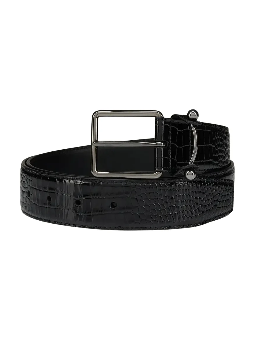 Men's Chambeliss Alligator-Effect Leather Belt