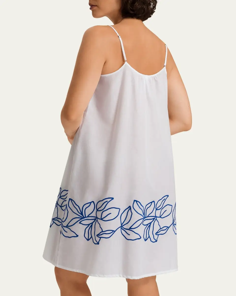 Hanro Liz Leaf-Embroidered Cotton Chemise | Thumbnail 3 Hanro Liz Leaf-Embroidered Cotton Chemise | Thumbnail 3