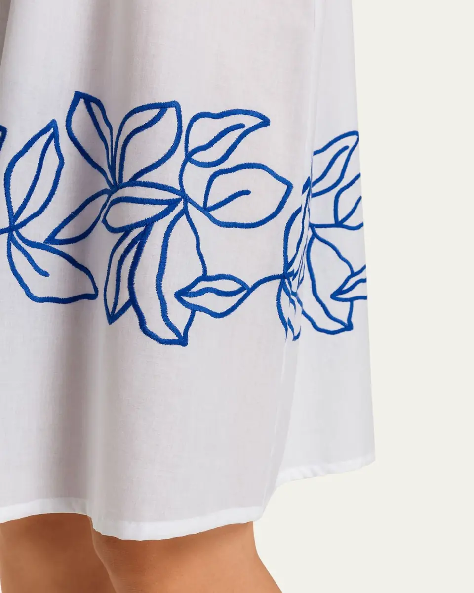 Hanro Liz Leaf-Embroidered Cotton Chemise | Thumbnail 4 Hanro Liz Leaf-Embroidered Cotton Chemise | Thumbnail 4