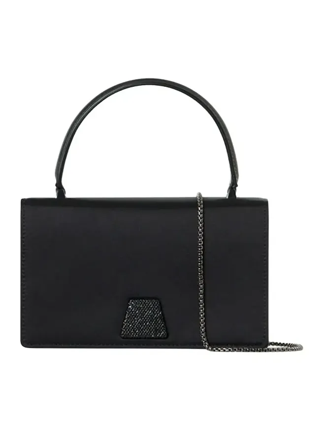 Alice Crystal Trapezoid Satin Micro Top-Handle Bag