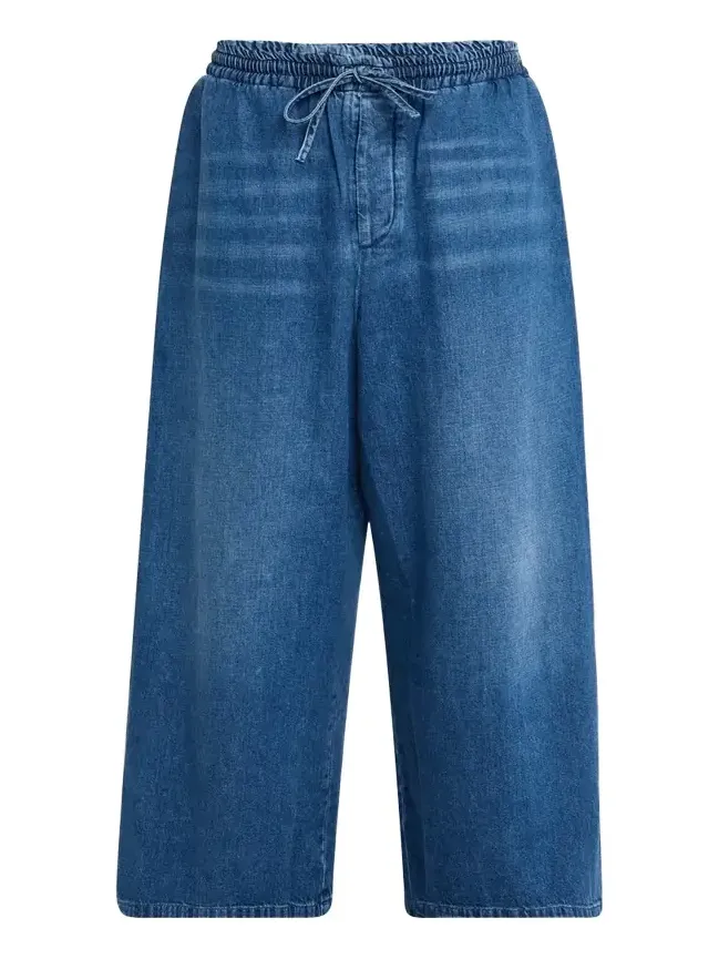 Men's Washed Denim Stretch-Waistband Pants