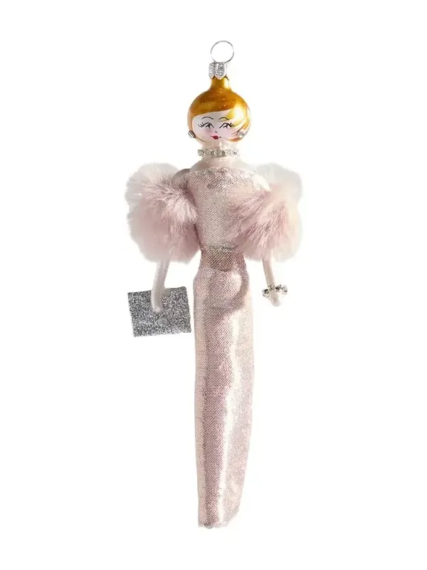De Carlini Fashionista in Pink Gown Christmas Ornament