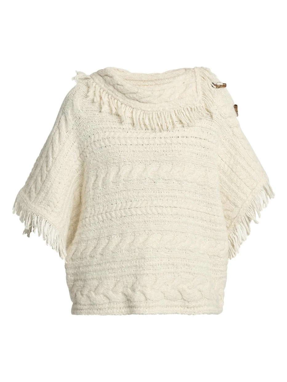 Blanche Fringe Cable-Knit Sweater Blanche Fringe Cable-Knit Sweater