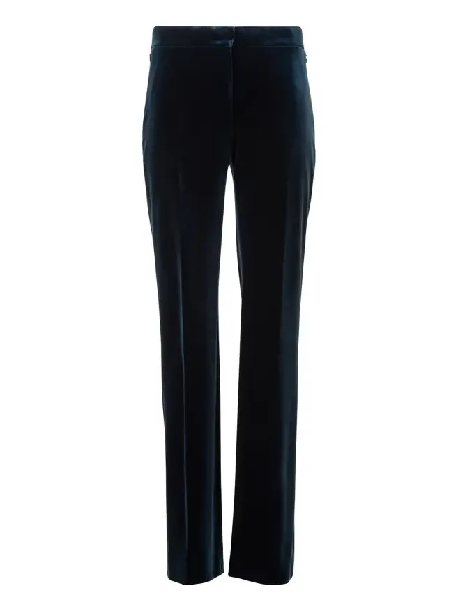 Carl Techno Velvet Stretch Straight-Leg Pants Carl Techno Velvet Stretch Straight-Leg Pants