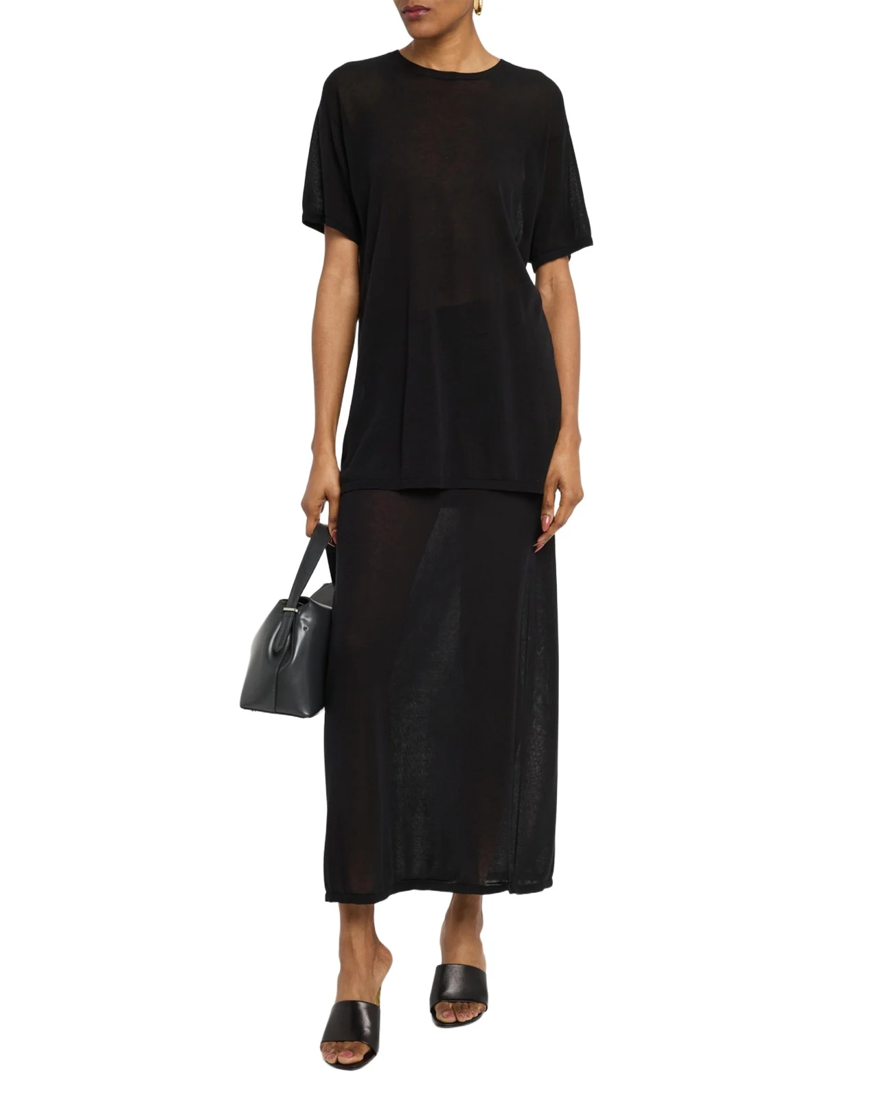 TOTEME Cashmere-Blend Short-Sleeve Knit T-Shirt
