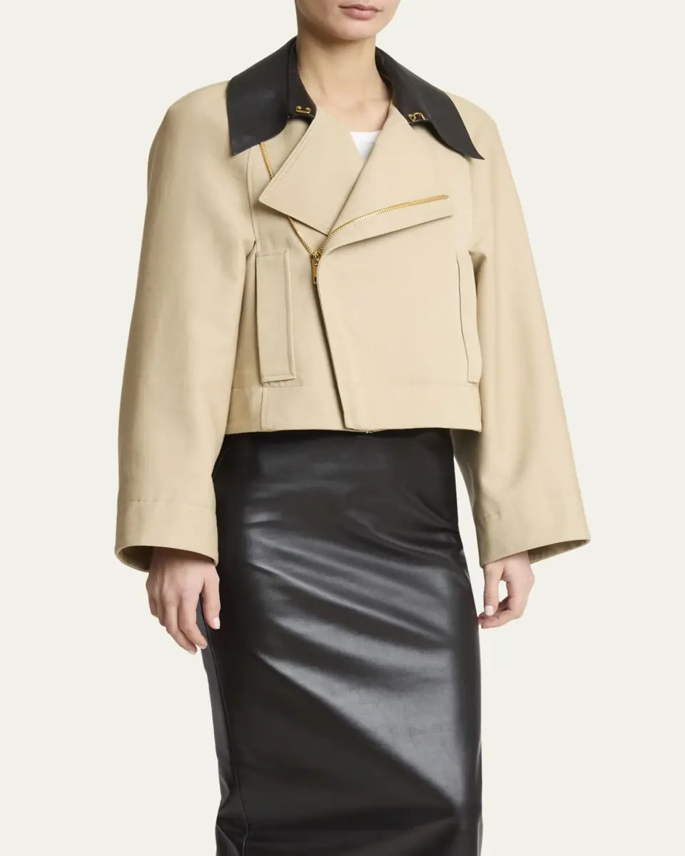 Givenchy Leather Collar Zip Cocoon Jacket | Thumbnail 8 Givenchy Leather Collar Zip Cocoon Jacket | Thumbnail 8