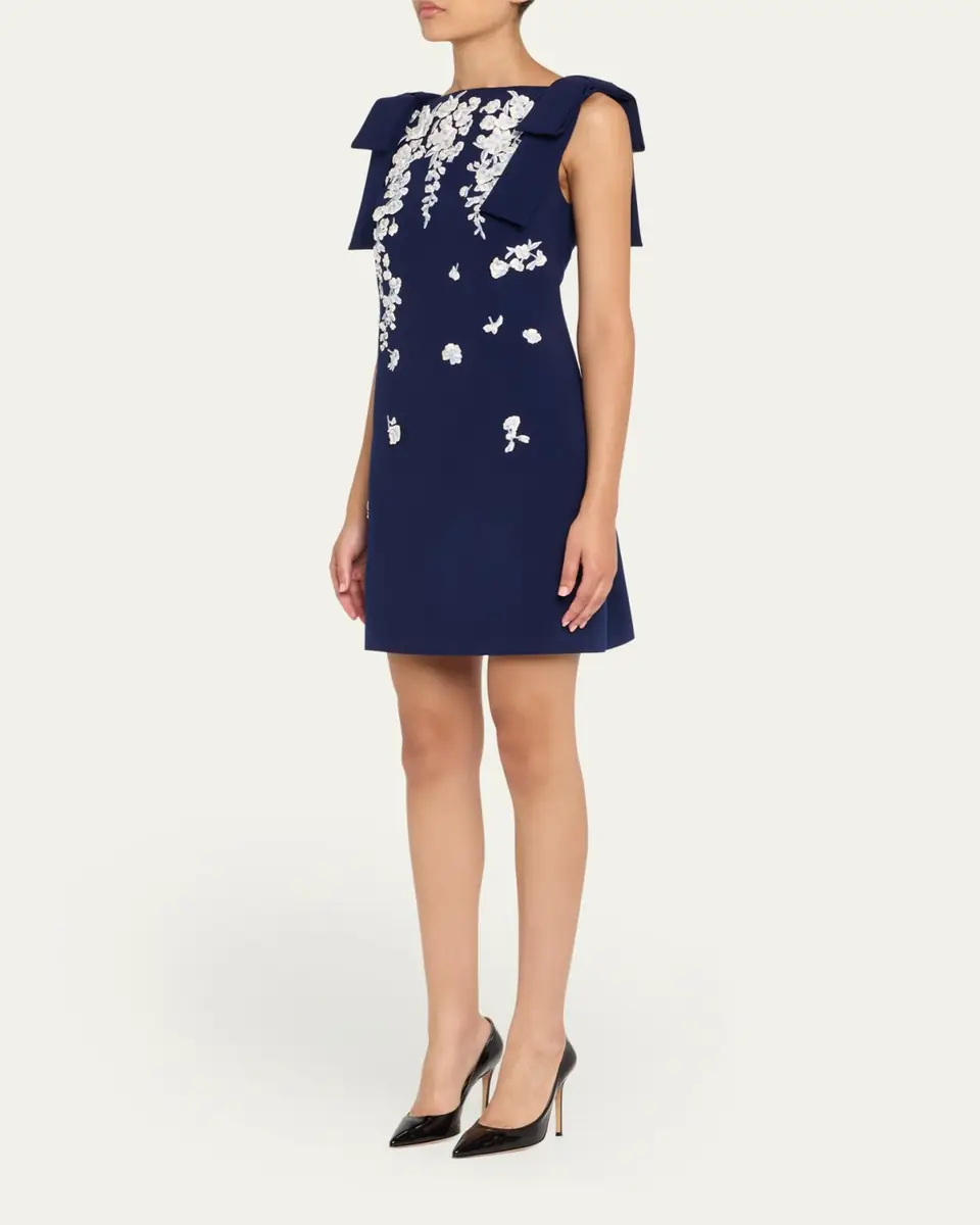 Carolina Herrera Embroidered Applique Bow Mini Dress | Thumbnail 2 Carolina Herrera Embroidered Applique Bow Mini Dress | Thumbnail 2
