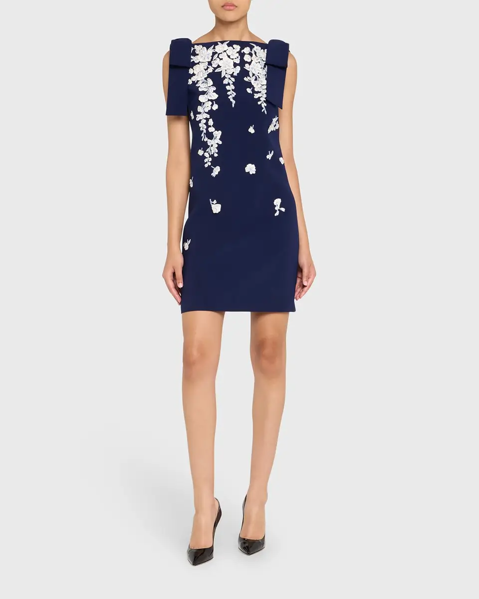 Carolina Herrera Embroidered Applique Bow Mini Dress | Thumbnail 6 Carolina Herrera Embroidered Applique Bow Mini Dress | Thumbnail 6