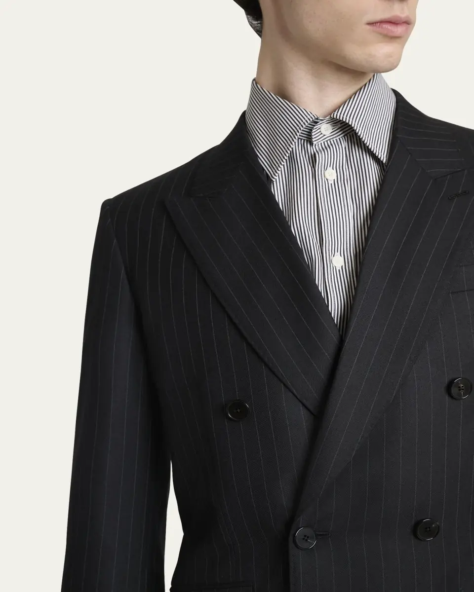 Givenchy Men's Double-Breasted Pinstripe Sport Coat | Thumbnail 12 Givenchy Men's Double-Breasted Pinstripe Sport Coat | Thumbnail 12