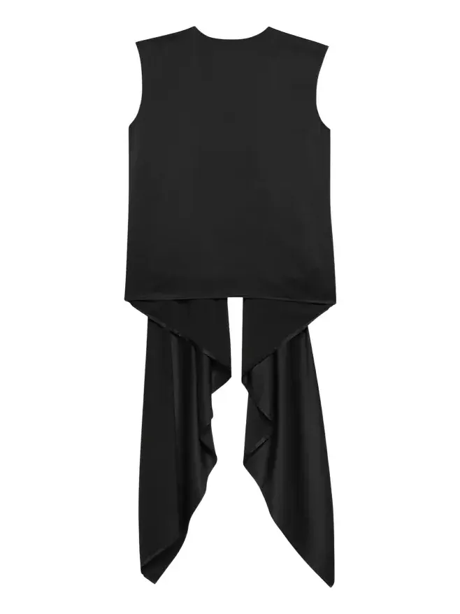 Sleeveless Draped Silk Scarf Top Sleeveless Draped Silk Scarf Top
