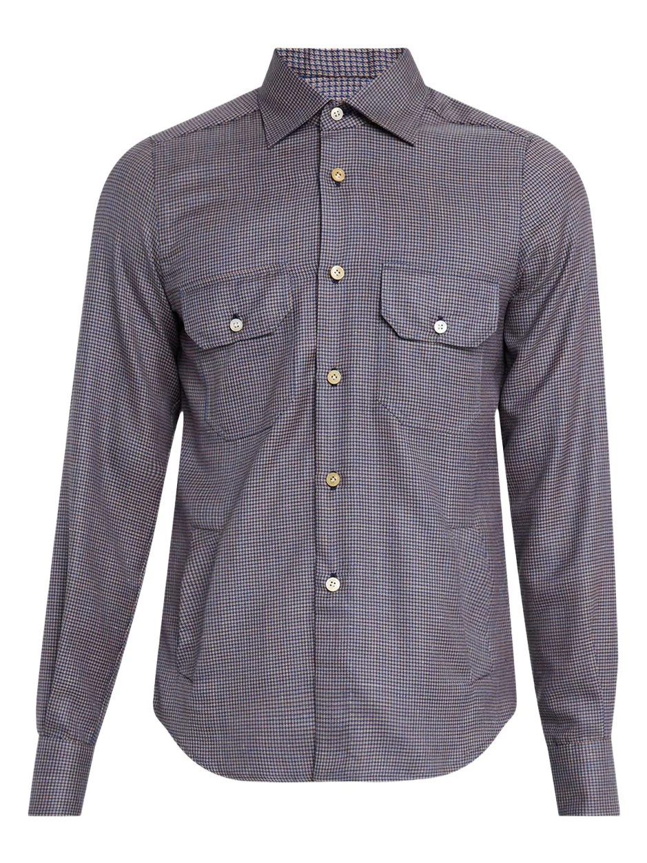 Men's Cashmere Blend Micro-Check Overshirt Men's Cashmere Blend Micro-Check Overshirt