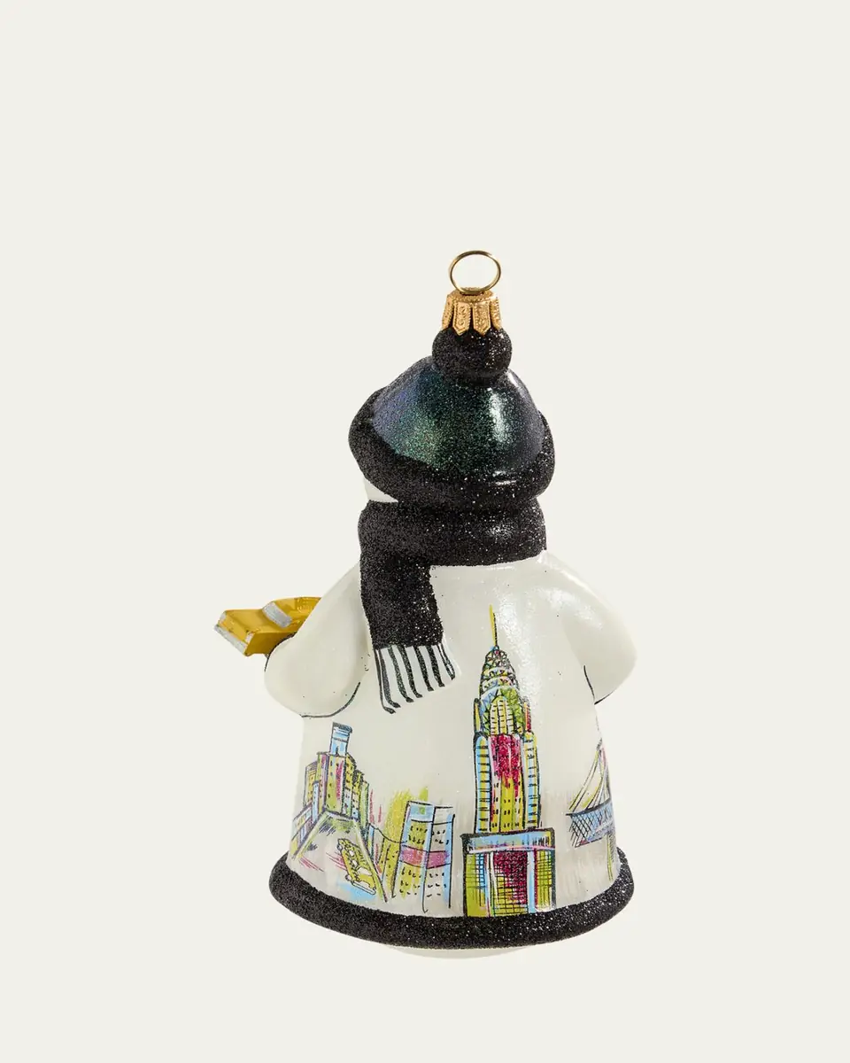 Joy To The World Collectibles New York Snowman Holding a Yellow Taxi Christmas Ornament | Thumbnail 2 Joy To The World Collectibles New York Snowman Holding a Yellow Taxi Christmas Ornament | Thumbnail 2