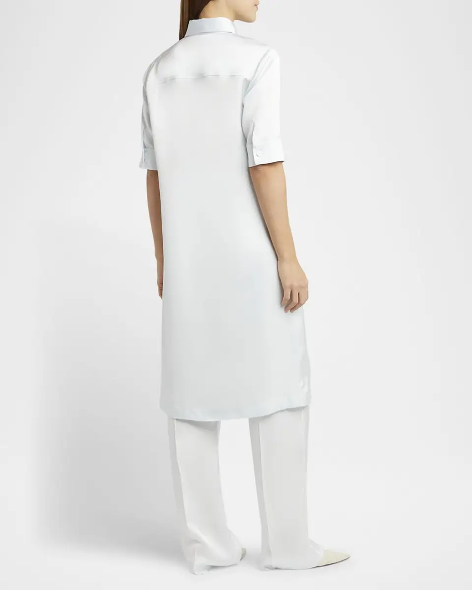 Jil Sander Short-Sleeve Long Fitted Button-Down Shirt | Thumbnail 2 Jil Sander Short-Sleeve Long Fitted Button-Down Shirt | Thumbnail 2
