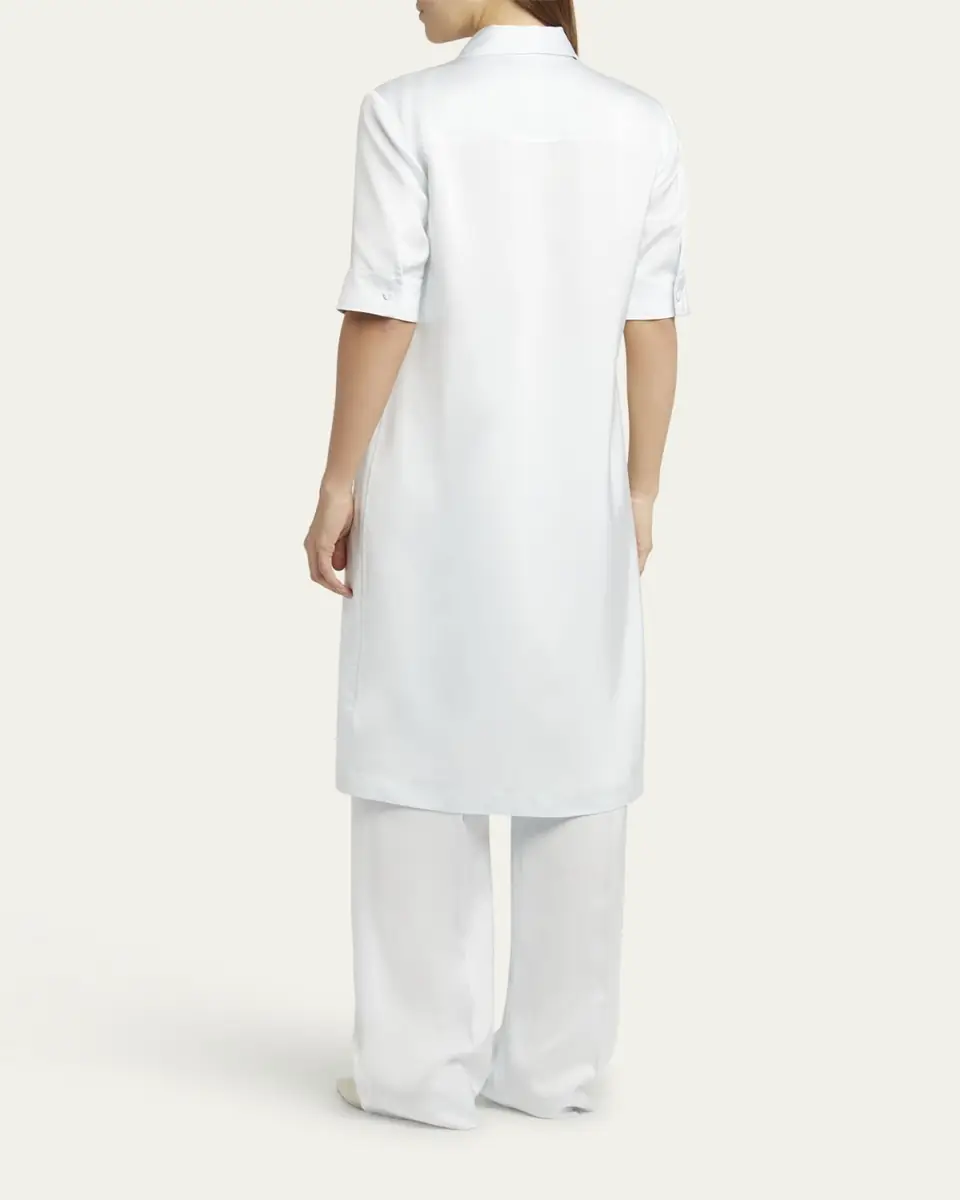 Jil Sander Short-Sleeve Long Fitted Button-Down Shirt | Thumbnail 7 Jil Sander Short-Sleeve Long Fitted Button-Down Shirt | Thumbnail 7