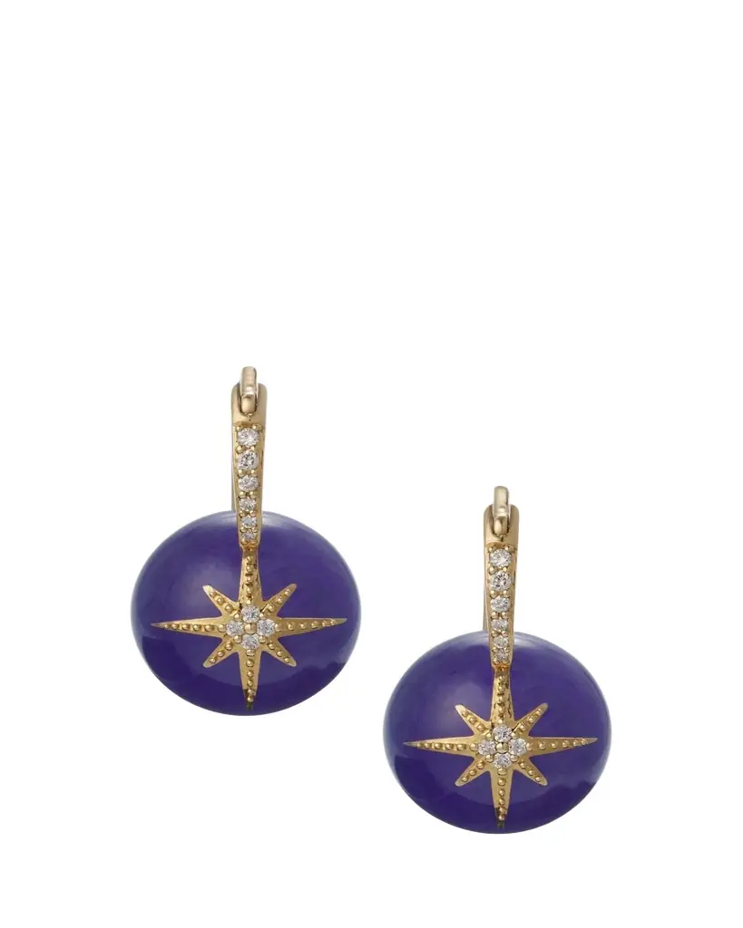 Sydney Evan 14K Pave Starburst Bead Earrings | Image 1 Sydney Evan 14K Pave Starburst Bead Earrings | Image 1