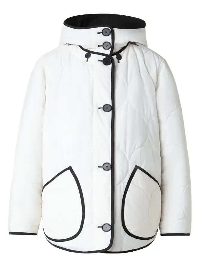 Reversible Techno Dot Quilted Jacket With Hood Reversible Techno Dot Quilted Jacket With Hood