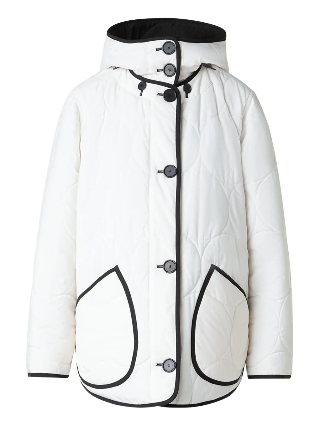 Reversible Techno Dot Quilted Jacket With Hood