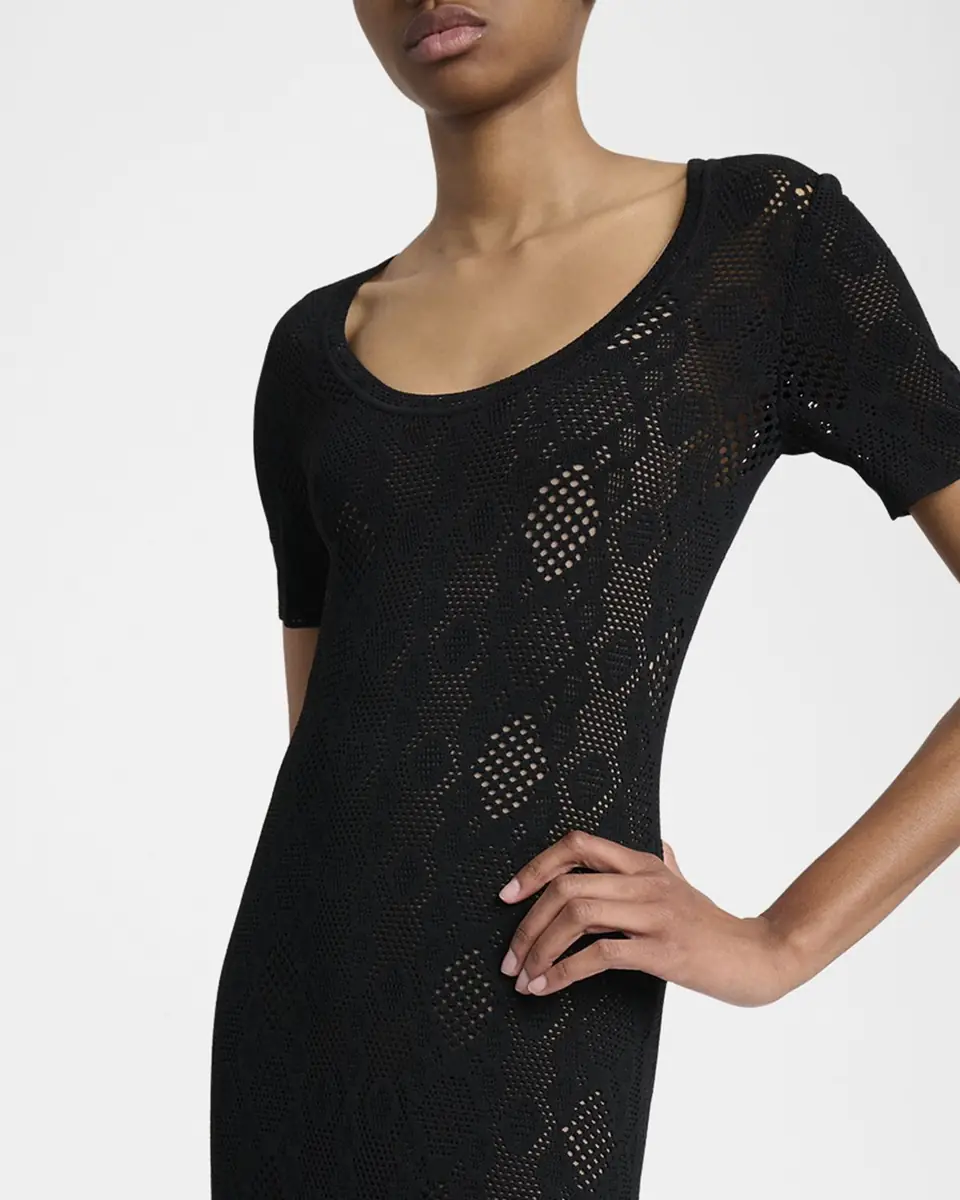 Alaïa Python Lace Knit Midi Dress | Thumbnail 4