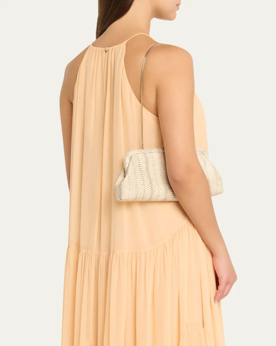 Jimmy Choo Skylar Snake-Print Leather Clutch Bag with JC Clasp | Thumbnail 2