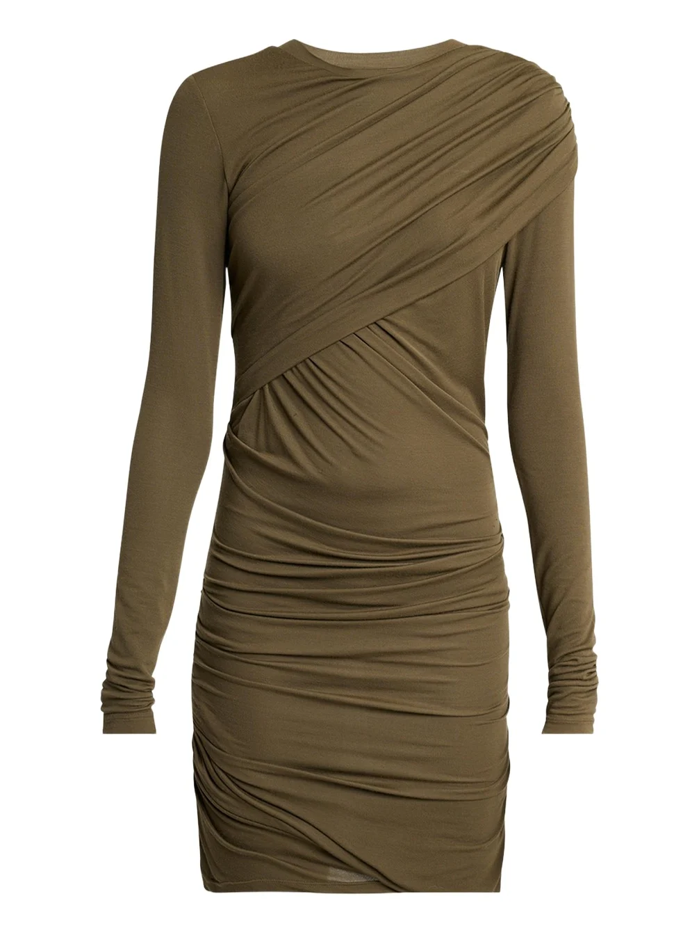 Denise Long-Sleeve Draped Mini Dress