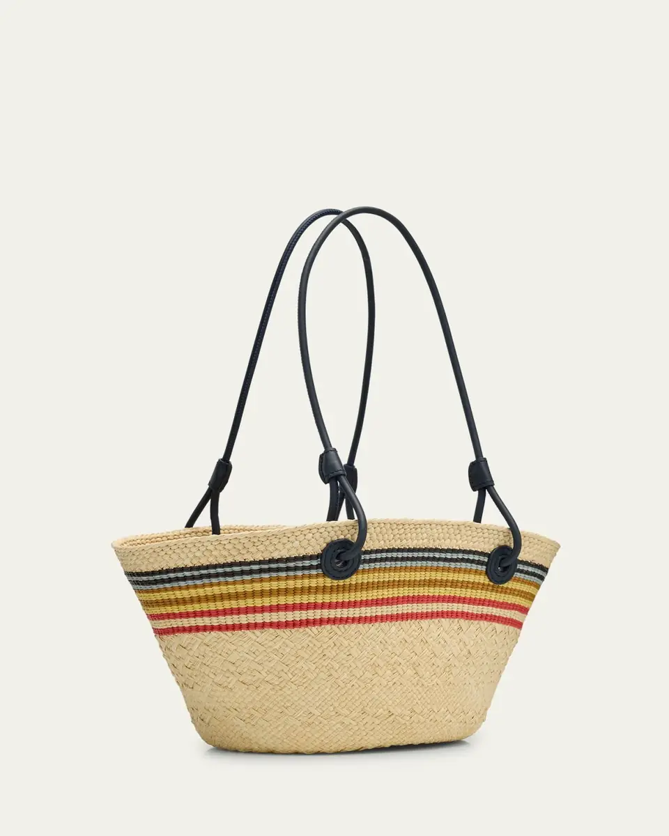 Loewe x Paula's Ibiza Small Anagram Striped Basket Tote Bag in Raffia | Thumbnail 8 Loewe x Paula's Ibiza Small Anagram Striped Basket Tote Bag in Raffia | Thumbnail 8
