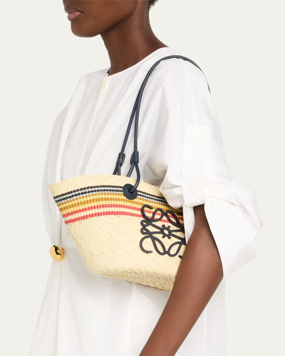 Loewe x Paula's Ibiza Small Anagram Striped Basket Tote Bag in Raffia | Thumbnail 10 Loewe x Paula's Ibiza Small Anagram Striped Basket Tote Bag in Raffia | Thumbnail 10
