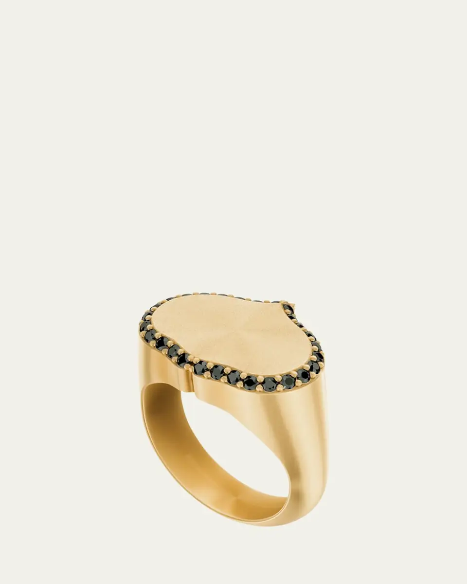 KAMAL Eye Adore Black Diamond Signet Ring | Thumbnail 3