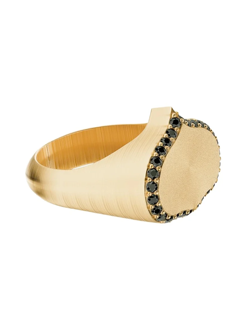 Eye Adore Black Diamond Signet Ring