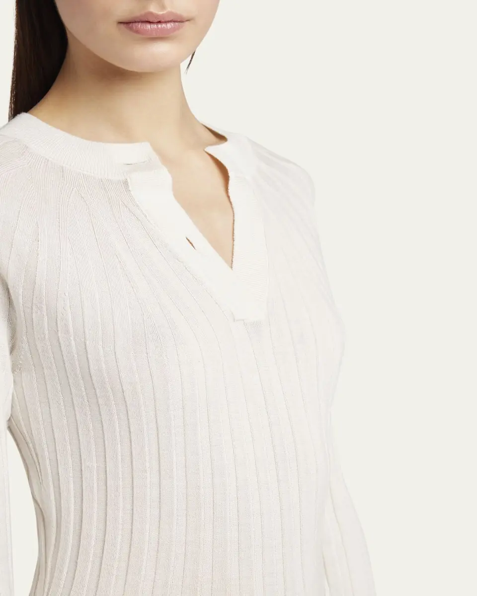 Giorgio Armani Ribbed Cashmere Silk Top | Thumbnail 5