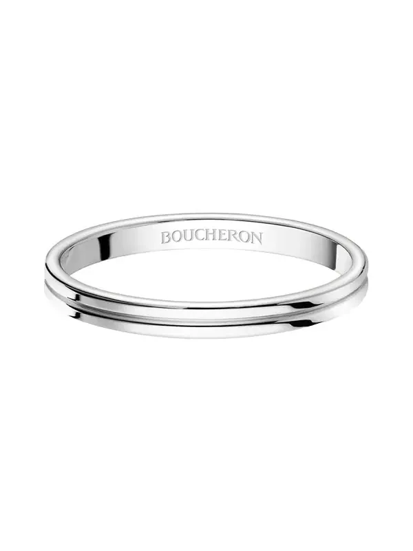Godron Small Platinum Wedding Band