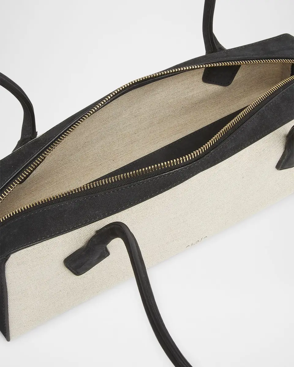 Alaïa Le Teckel Medium Shoulder Bag in Canvas and Leather | Thumbnail 12 Alaïa Le Teckel Medium Shoulder Bag in Canvas and Leather | Thumbnail 12