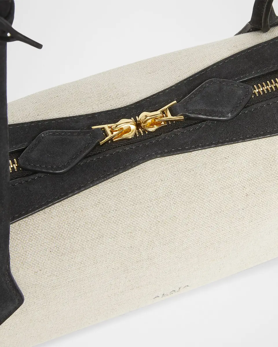 Alaïa Le Teckel Medium Shoulder Bag in Canvas and Leather | Thumbnail 14 Alaïa Le Teckel Medium Shoulder Bag in Canvas and Leather | Thumbnail 14