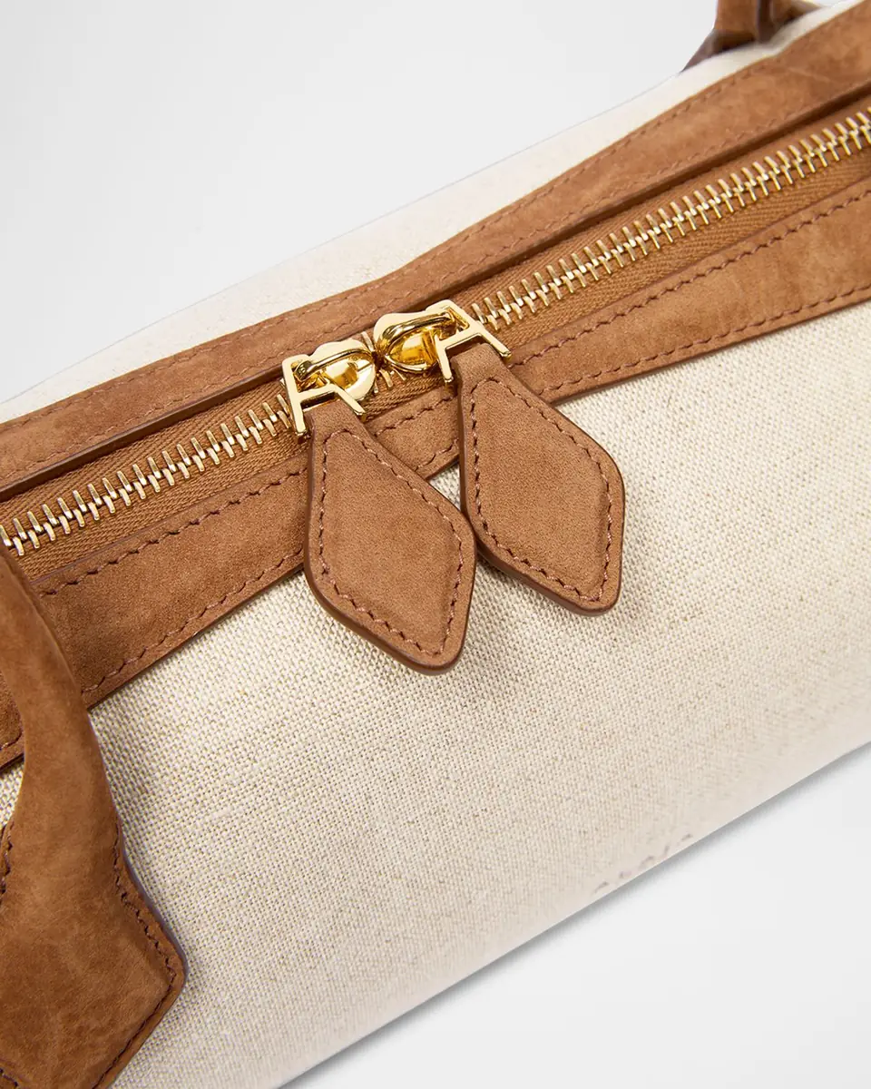 Alaïa Le Teckel Medium Shoulder Bag in Canvas and Leather | Thumbnail 4 Alaïa Le Teckel Medium Shoulder Bag in Canvas and Leather | Thumbnail 4