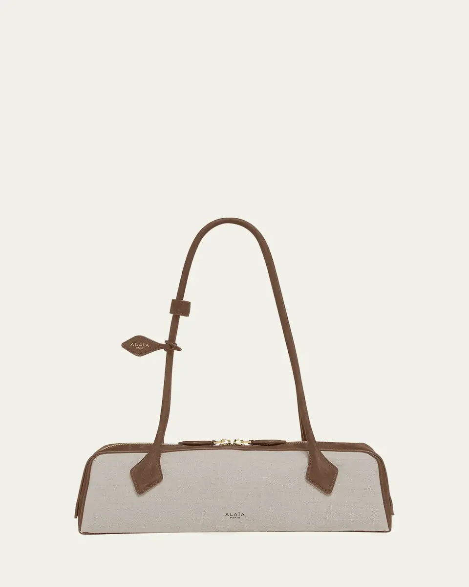 Alaïa Le Teckel Medium Shoulder Bag in Canvas and Leather | Thumbnail 5 Alaïa Le Teckel Medium Shoulder Bag in Canvas and Leather | Thumbnail 5