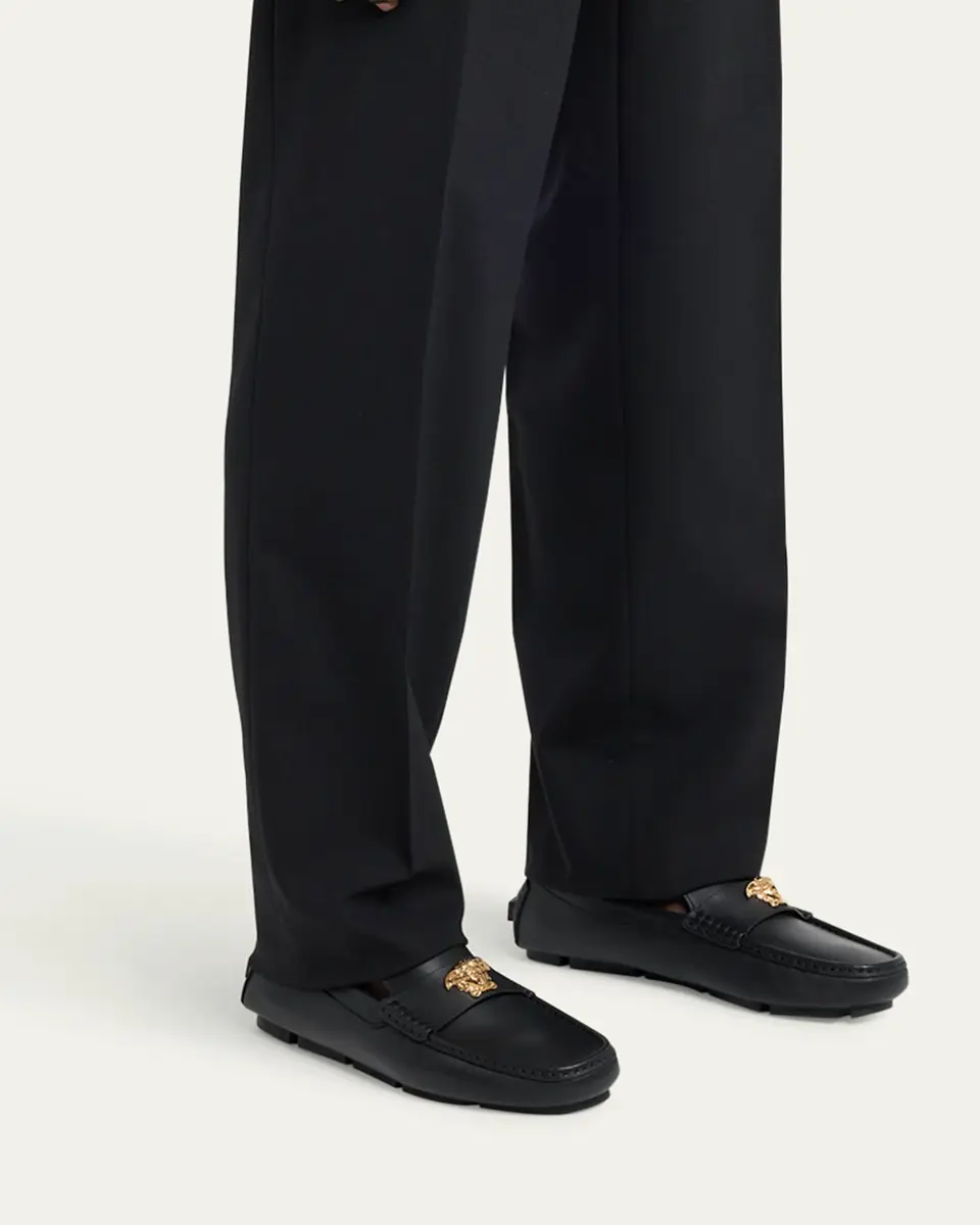 Versace Men's Medusa-Ornament Leather Drivers | Thumbnail 2 Versace Men's Medusa-Ornament Leather Drivers | Thumbnail 2