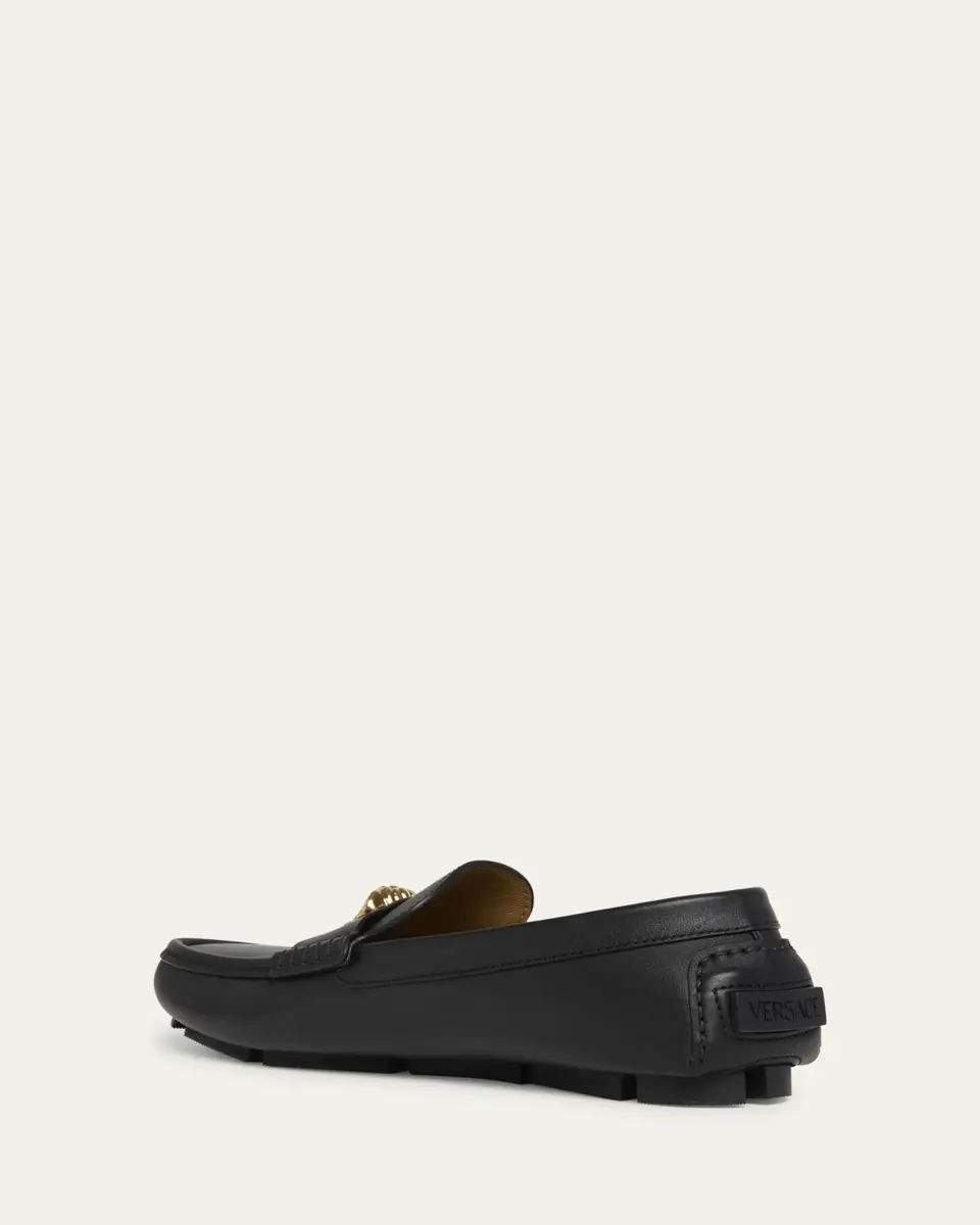 Versace Men's Medusa-Ornament Leather Drivers | Thumbnail 4 Versace Men's Medusa-Ornament Leather Drivers | Thumbnail 4