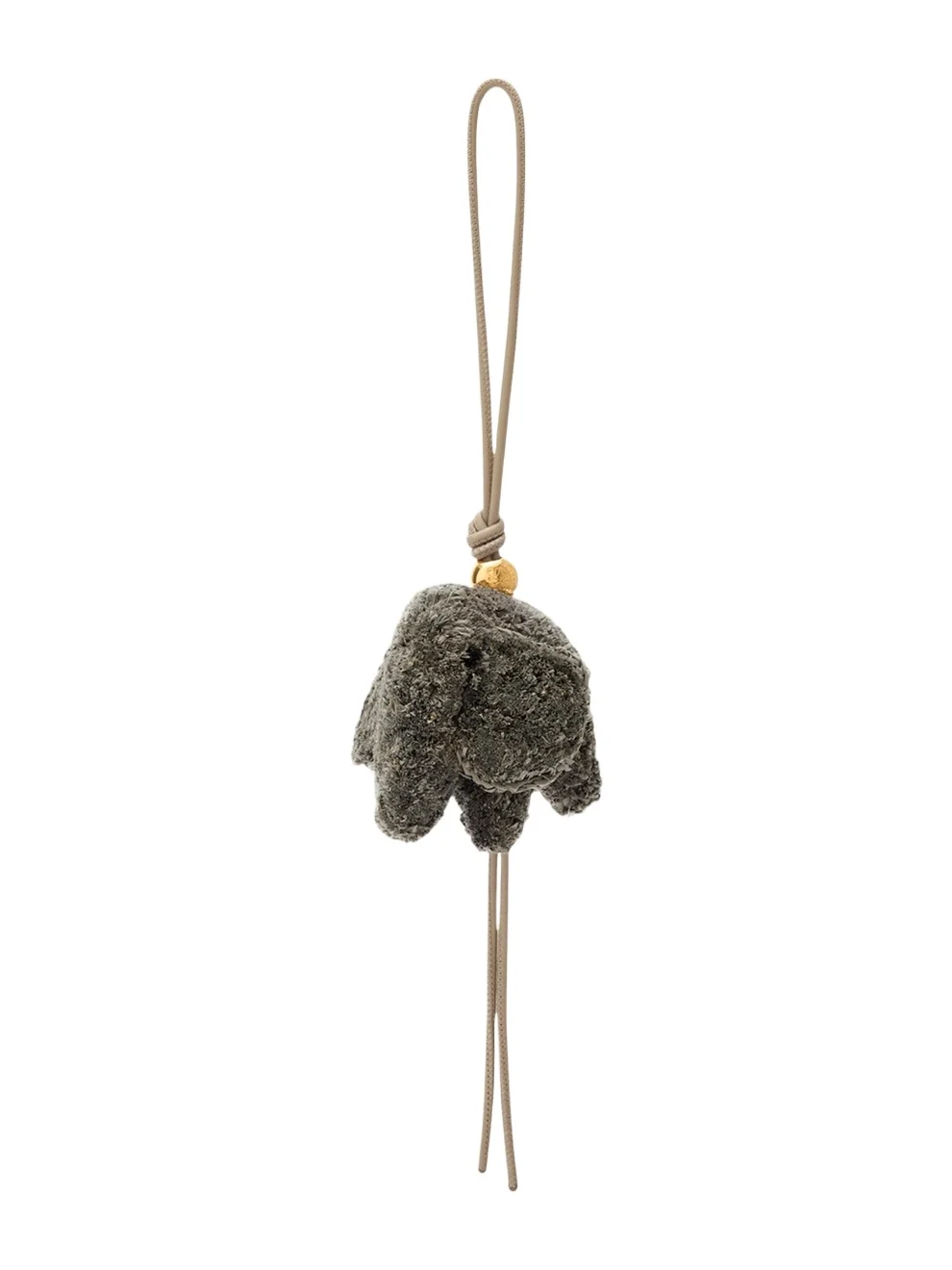 Loewe Elephant Bag Charm in Raffia and Leather