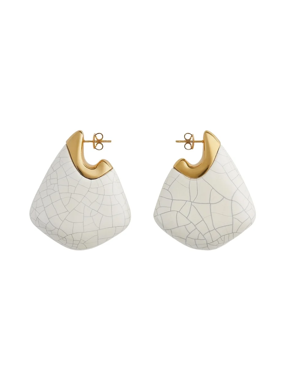 Bottega Veneta Large Fin Ceramic Earrings