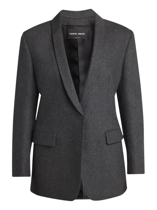 Cashmere Flannel Single-Breasted Blazer