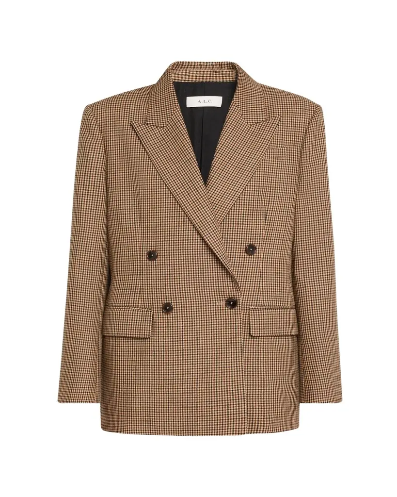 A.L.C. Calla Check Double-Breasted Jacket | Image 1 A.L.C. Calla Check Double-Breasted Jacket | Image 1