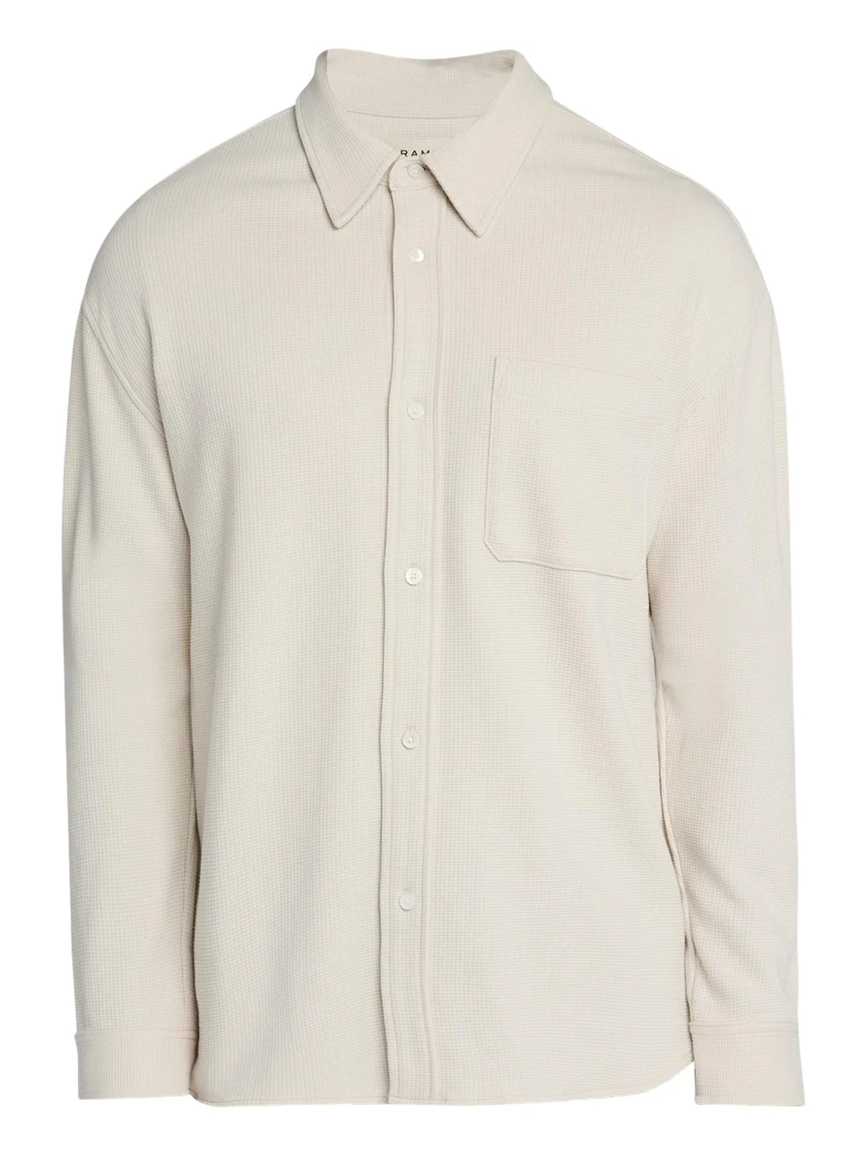 Men's Cotton Waffle Texture Button-Down Shirt