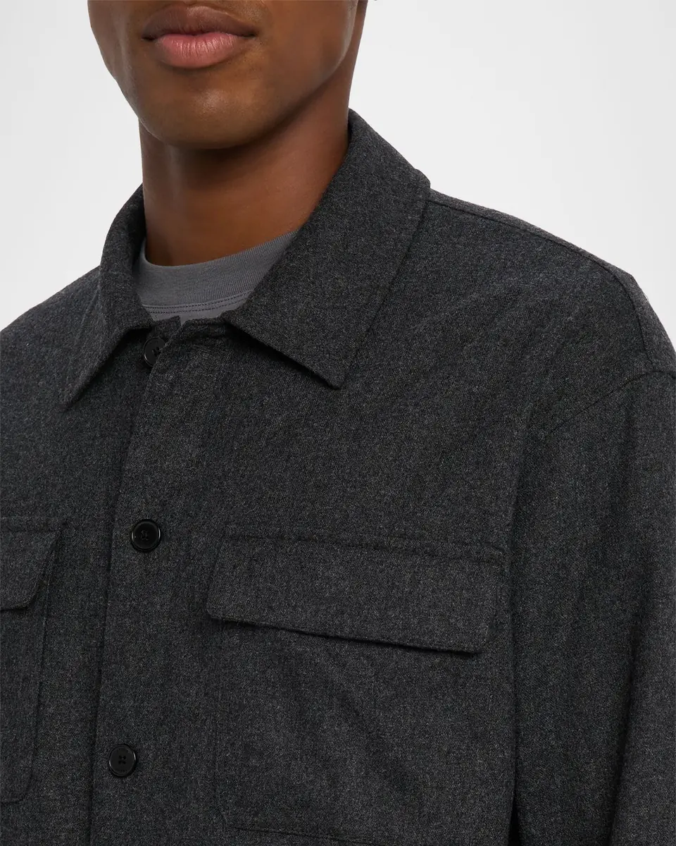 Frame Men's Wool-Blend Two-Pocket Overshirt | Thumbnail 4 Frame Men's Wool-Blend Two-Pocket Overshirt | Thumbnail 4